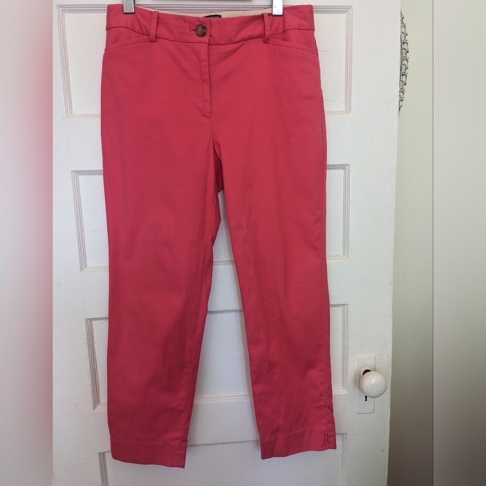 TALBOTS PINK WOMEN'S THE PERFECT CROP STRAIGHT LEG PANTS SIZE 4